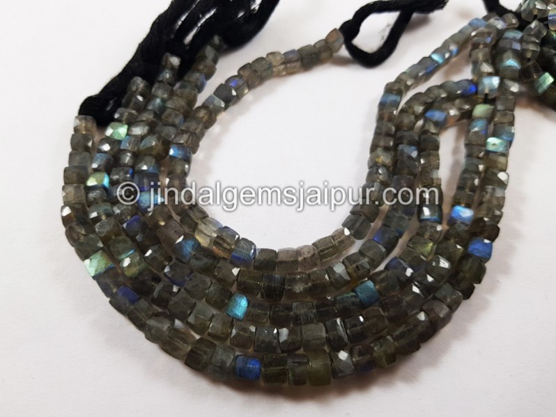 Labradorite Faceted Cube Beads