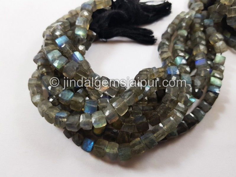 Labradorite Far Faceted Cube Beads