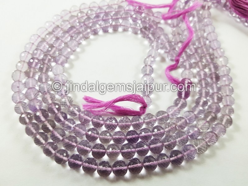 Pink Amethyst Faceted Round Beads