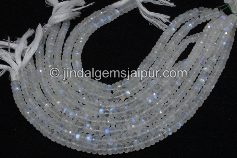 White Rainbow Far Faceted Roundelle Beads