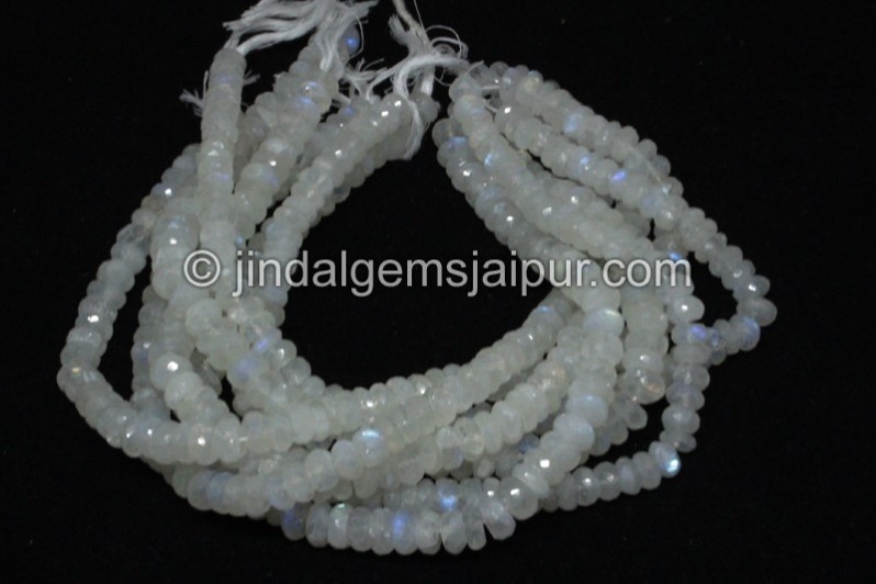 White Rainbow Far Faceted Roundelle Beads