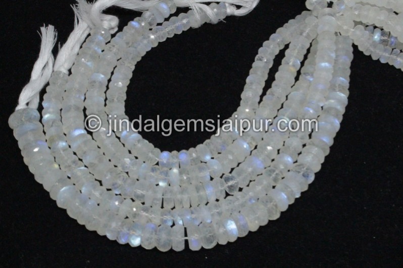 White Rainbow Far Faceted Roundelle Beads