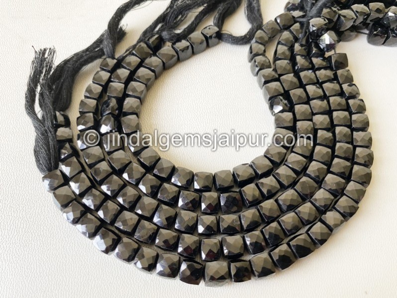 Black Spinel Faceted Cube Beads