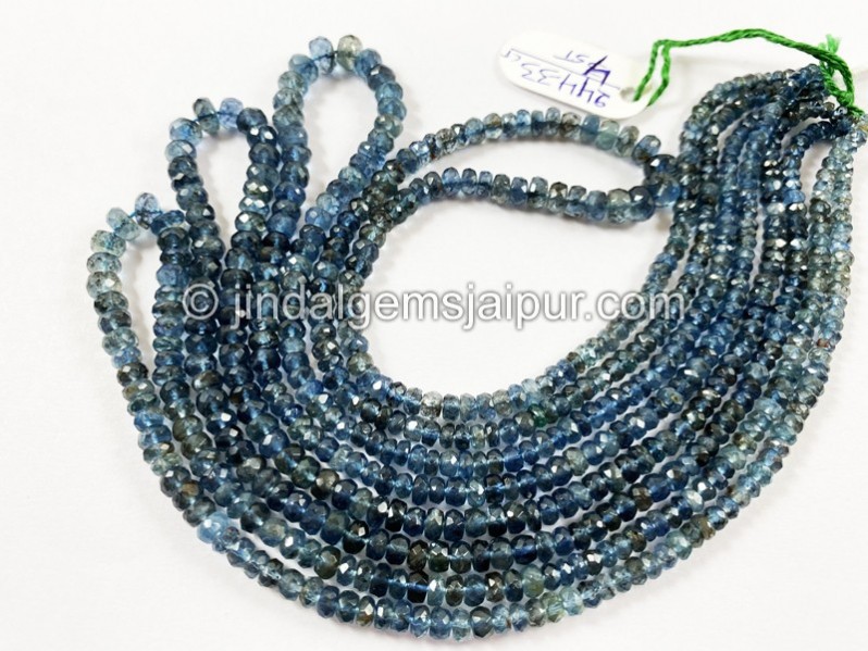 Santa Maria Moss Aquamarine Faceted Roundelle Beads