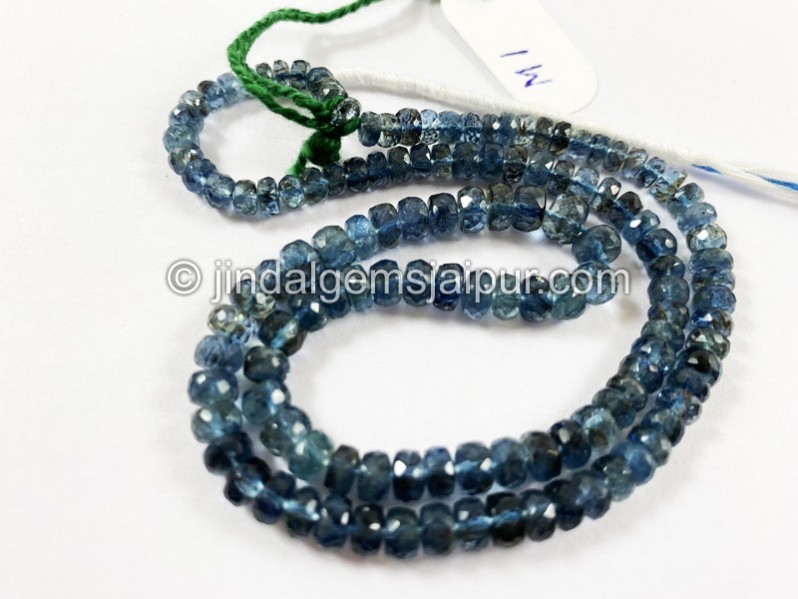 Santa Maria Moss Aquamarine Faceted Roundelle Beads