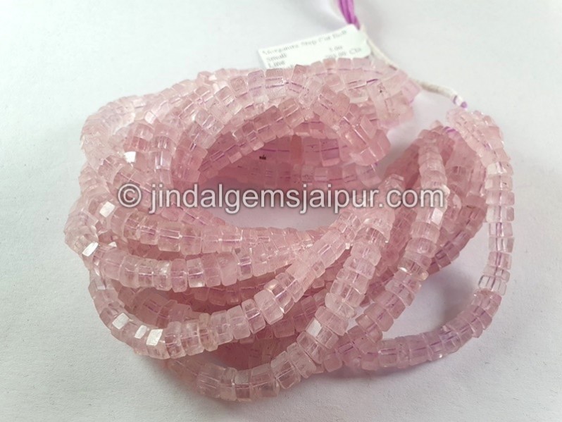 Morganite Step Cut Bolt Beads