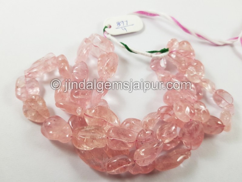 Pink Morganite Smooth Irregular Nugget Beads