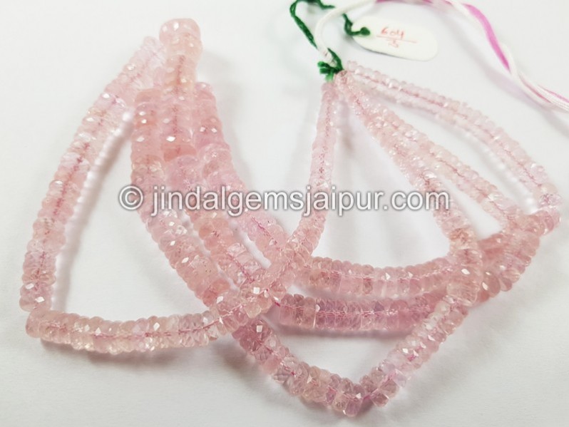 Pink Morganite Faceted Tyre Beads