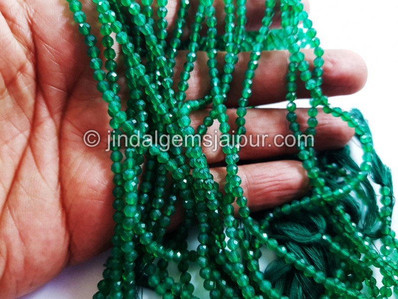 Green Onyx Micro Cut Round Beads