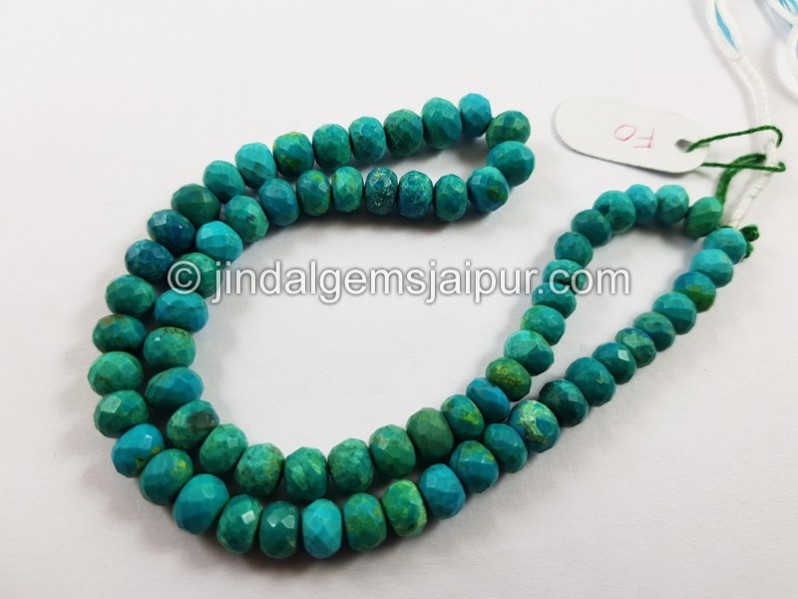 Blue Chrysocolla Far Faceted Roundelle Beads