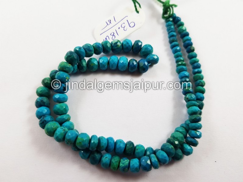 Deep Blue Chrysocolla Faceted Roundelle Beads