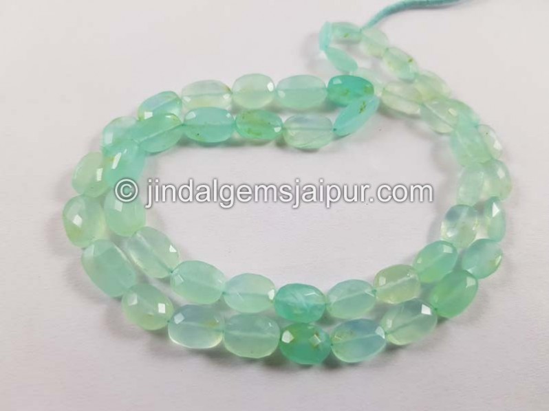 Natural Peruvian Blue Opal Faceted Oval Beads