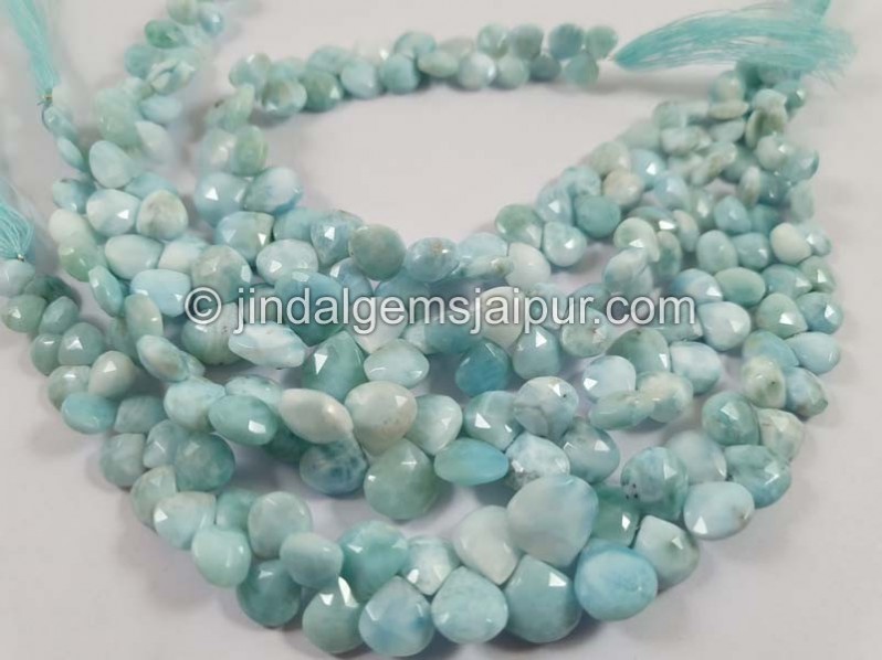 Larimar Far Faceted Heart Beads