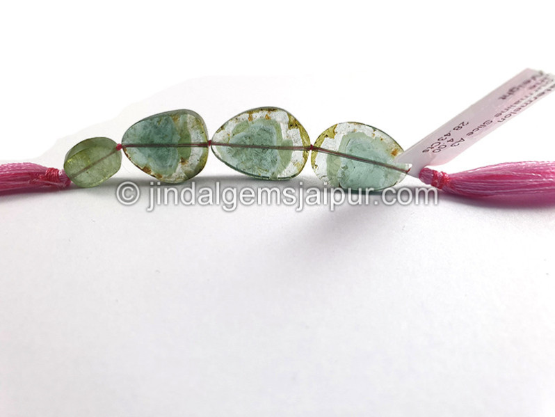 Watermelon Tourmaline Smooth Slices Beads