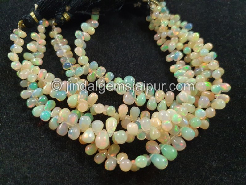 Yellow Ethiopian Opal Smooth Drops Beads