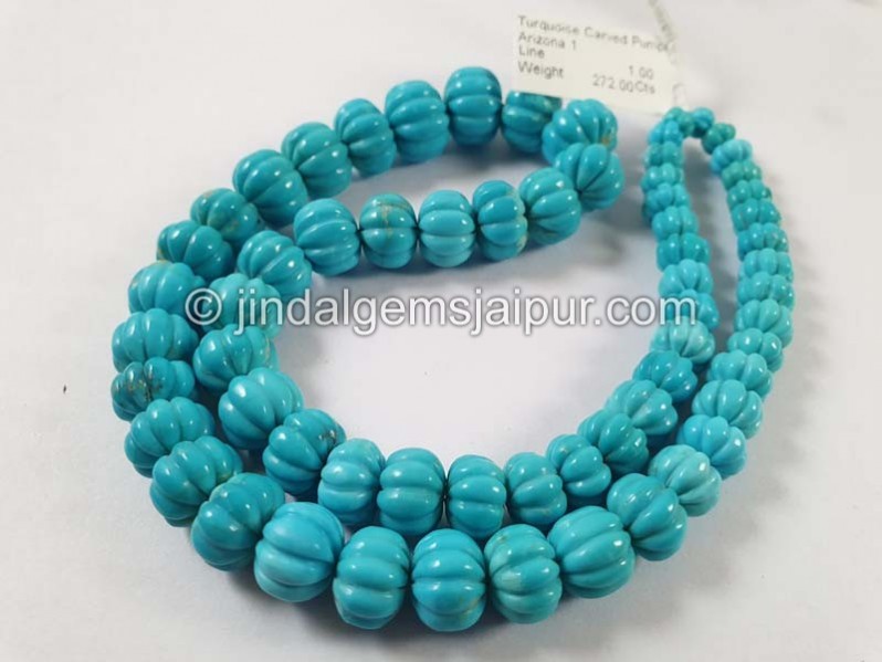 Turquoise Carved Pumpkin Arizona Beads