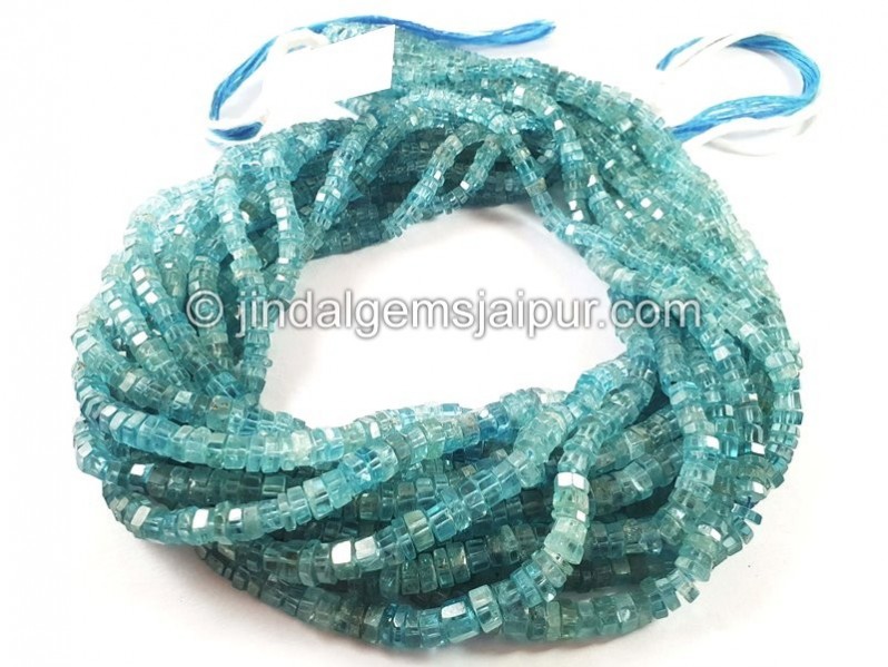 Blue Zircon Step Cut Bolt Shape Beads