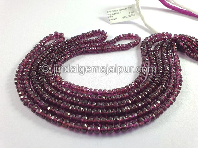 Rhodolite Garnet Faceted Roundelle Shape Beads