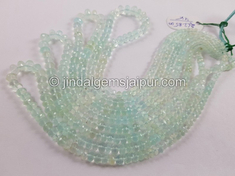 Natural Peruvian Blue Opal Faceted Roundelle Beads