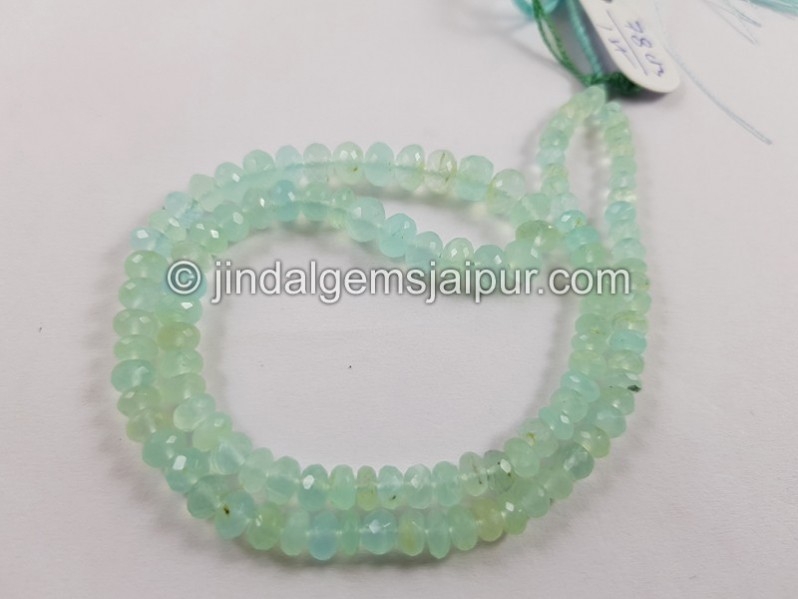 Natural Peruvian Blue Opal Faceted Roundelle Beads