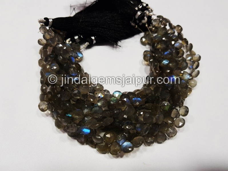 Labradorite Faceted Heart Beads