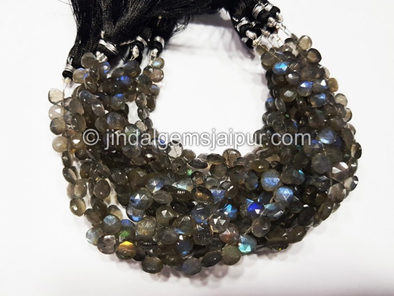 Labradorite Faceted Heart Beads