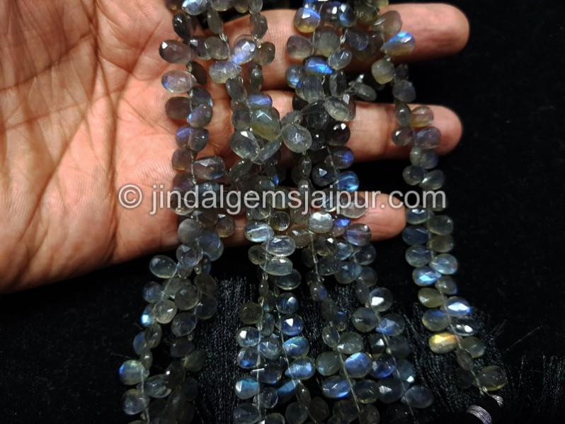 Labradorite Faceted Pear Beads