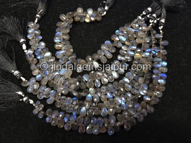 Labradorite Far Faceted Pear Beads