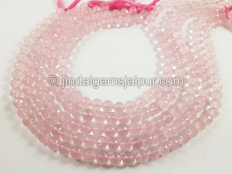 Rose Quartz Faceted Round Beads