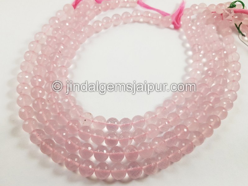 Rose Quartz Far Faceted Round Beads