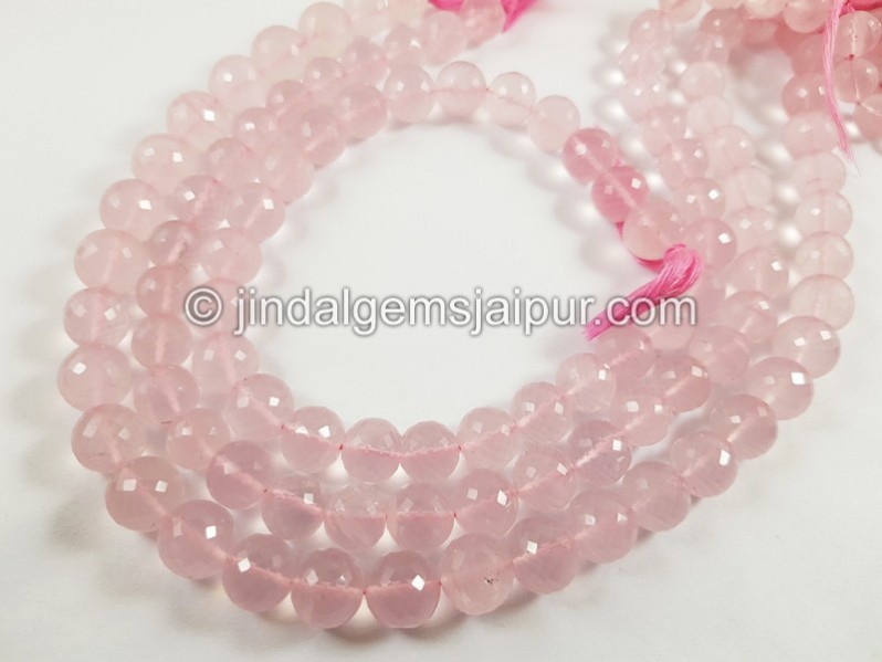 Rose Quartz Far Faceted Round Beads