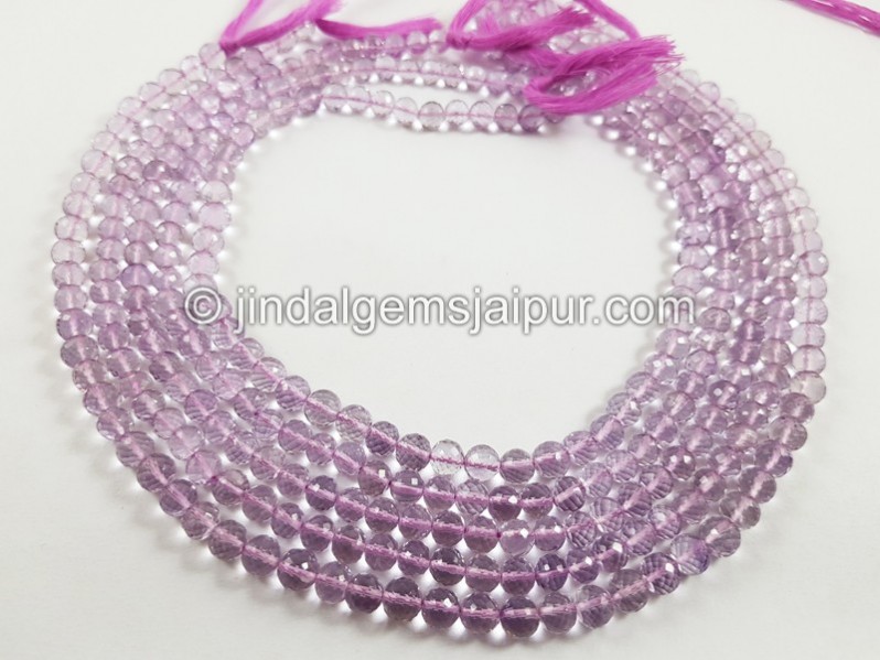 Pink Amethyst Faceted Round Beads