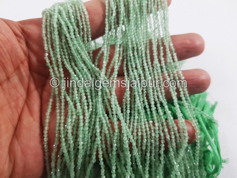 Green Strawberry Quartz Micro Cut Round Beads