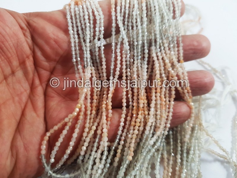 Multi Moonstone Micro Cut Round Beads