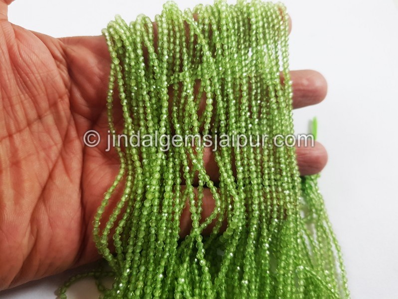 Peridot Micro Cut Round Beads