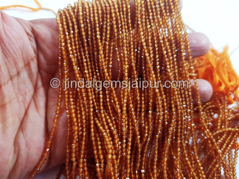 Spessartite Micro Cut Round Beads