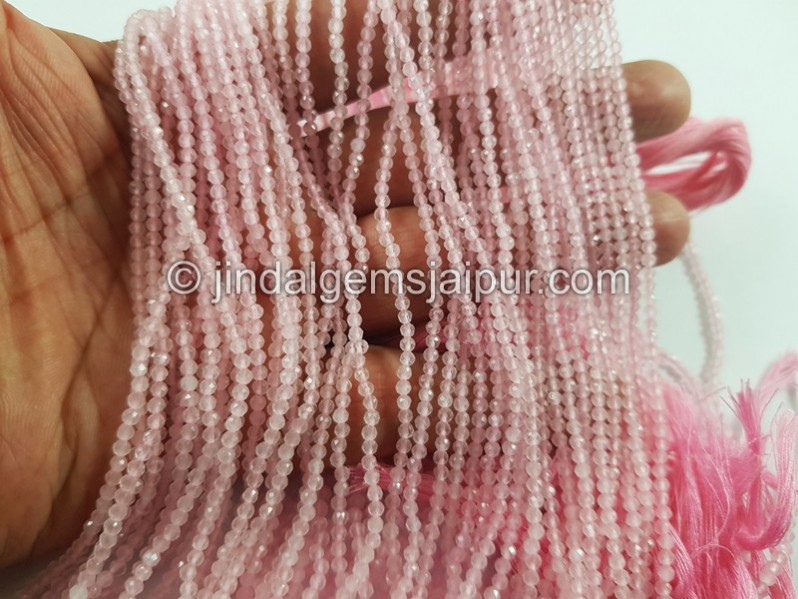 Rose Quartz Micro Cut Round Beads