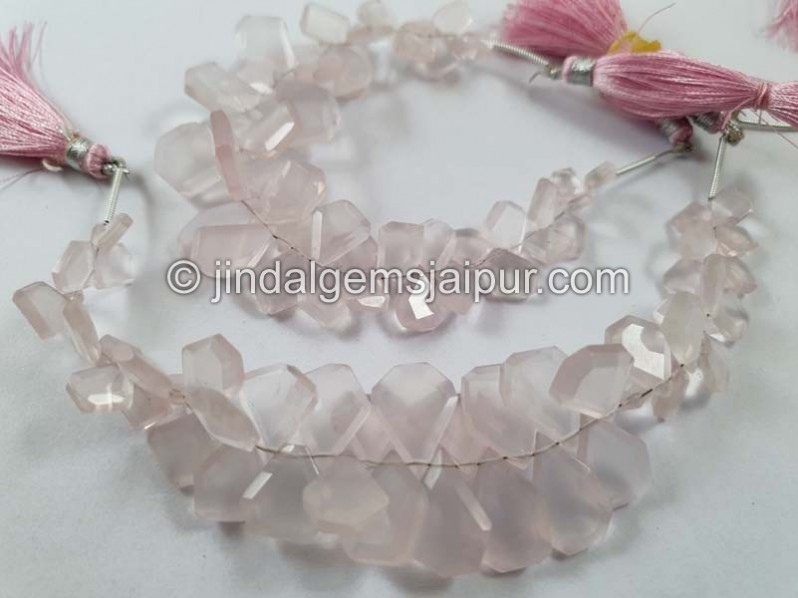 Rose Quartz Flat Table Cut Fancy Beads