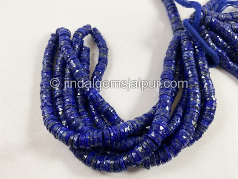 Lapis Faceted Tyre Beads