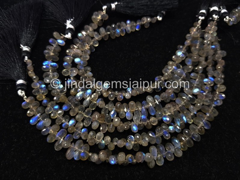 Labradorite Faceted Drops Beads