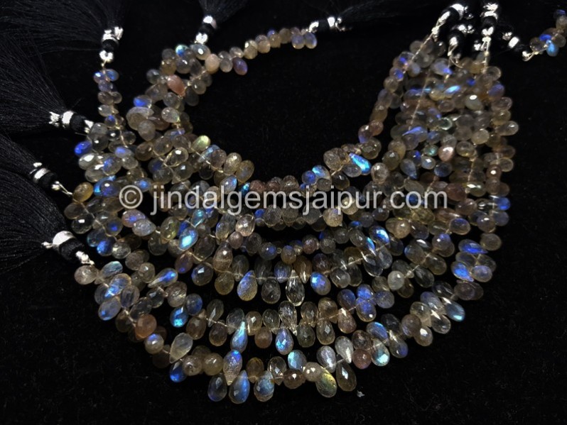 Labradorite Faceted Drops Beads