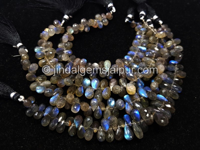 Labradorite Far Faceted Drops Beads