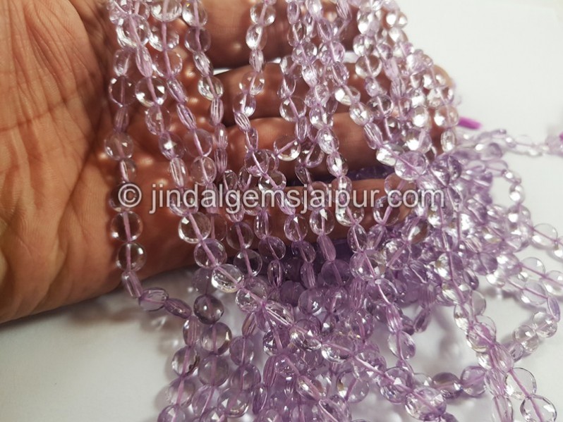 Pink Amethyst Faceted Coin Beads