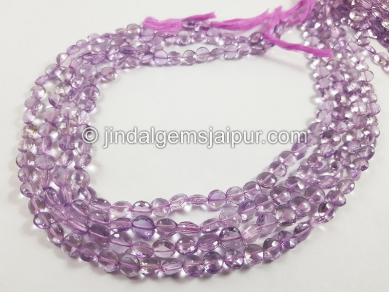 Pink Amethyst Faceted Coin Beads