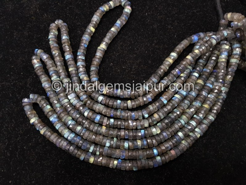 Labradorite Faceted Tyre Beads