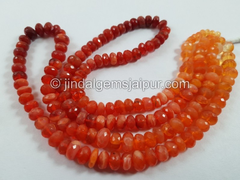 Fire Opal Far Faceted Roundelle Beads