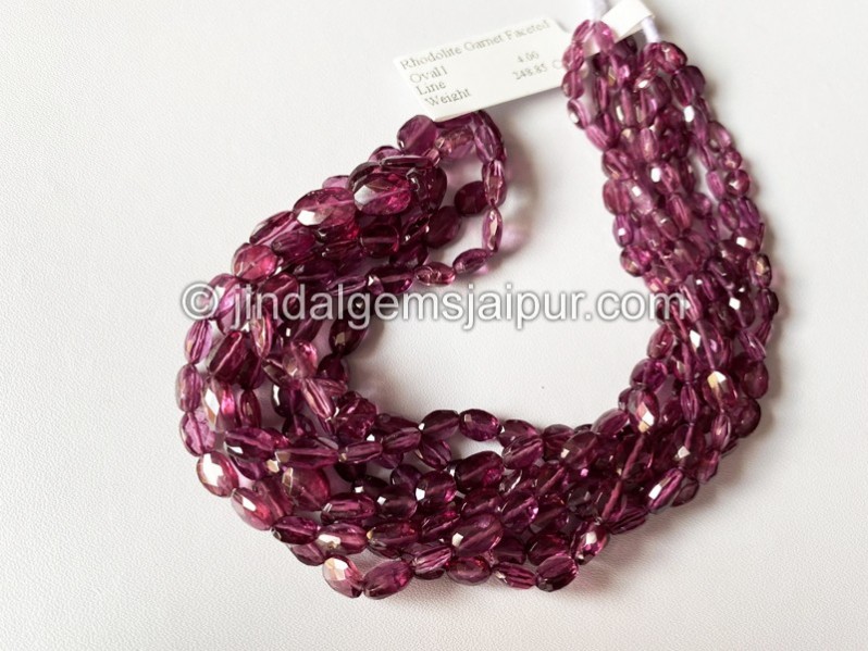 Purple Rhodolite Garnet Faceted Oval Beads