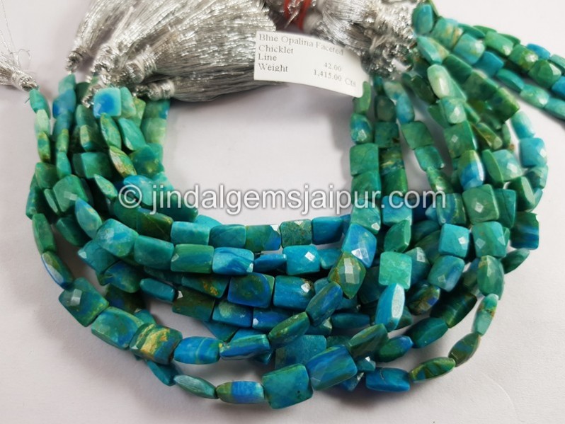 Natural  Blue Opalina Shaded Far Faceted Chicklet Beads