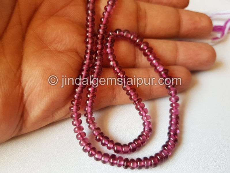 Rhodolite Garnet Smooth Roundelle Beads