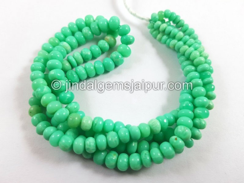 Deep Apple Green Mint  Chrysoprase Smooth Roundelle Beads